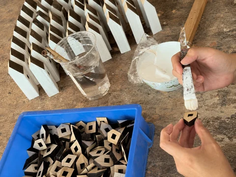 Assembly and hand finishing at Keren Crafts