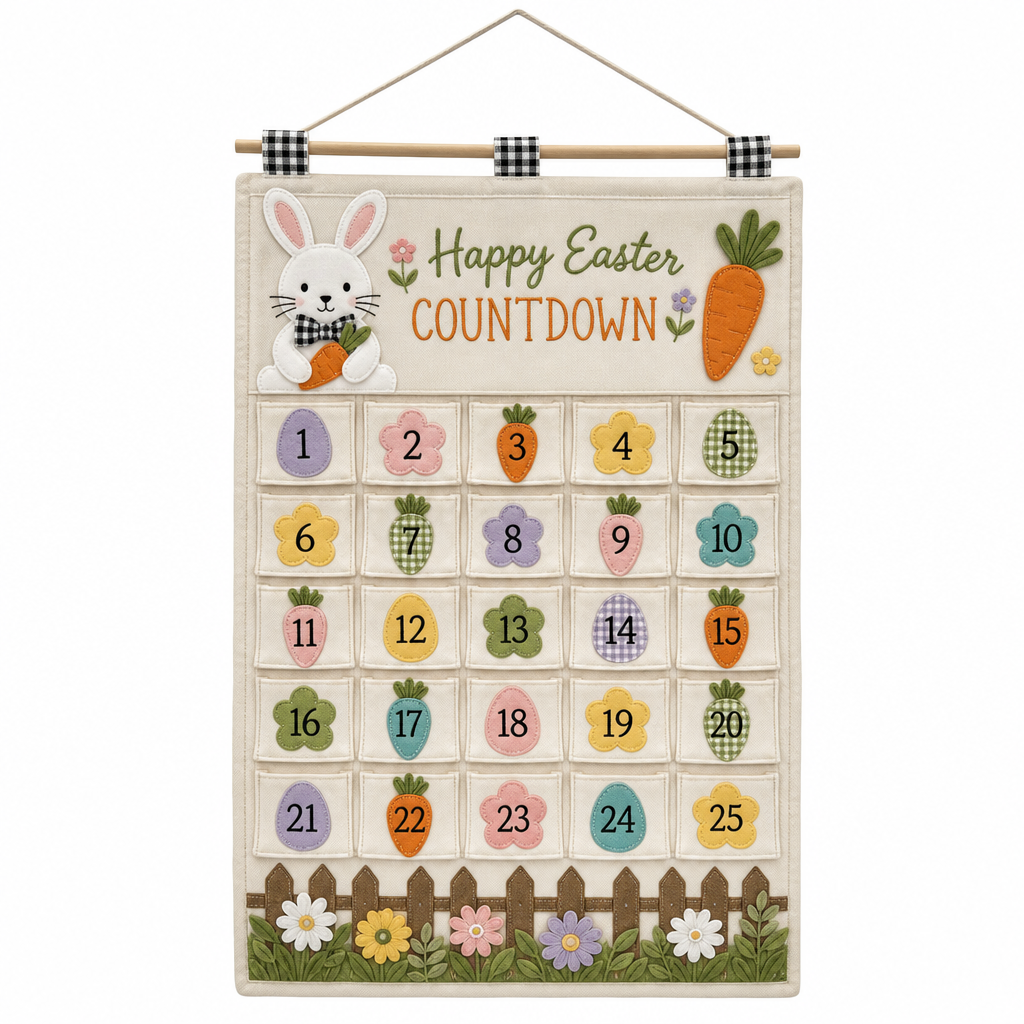 Happy Easter Countdown Wooden Hanging Calendar - KRA-EAS-20260028