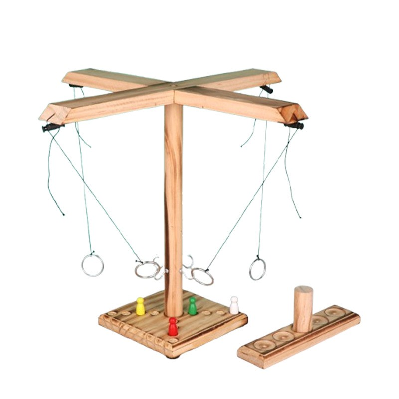 Wooden Hook-and-Ring Toss Tabletop Game - KRA-GME-00002