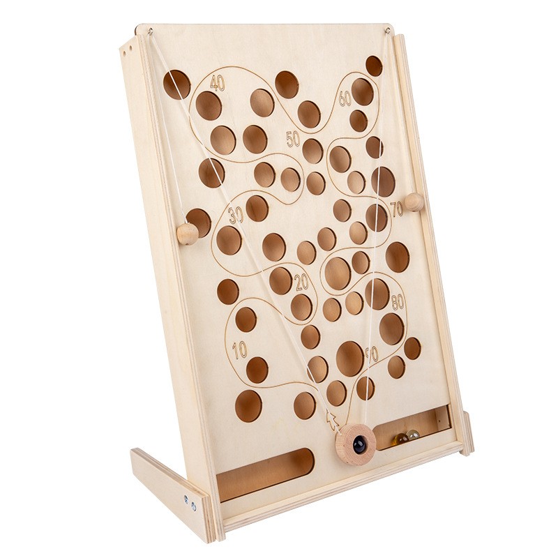 Wooden Vertical Ball Drop Scoring Game - KRA-GME-00006