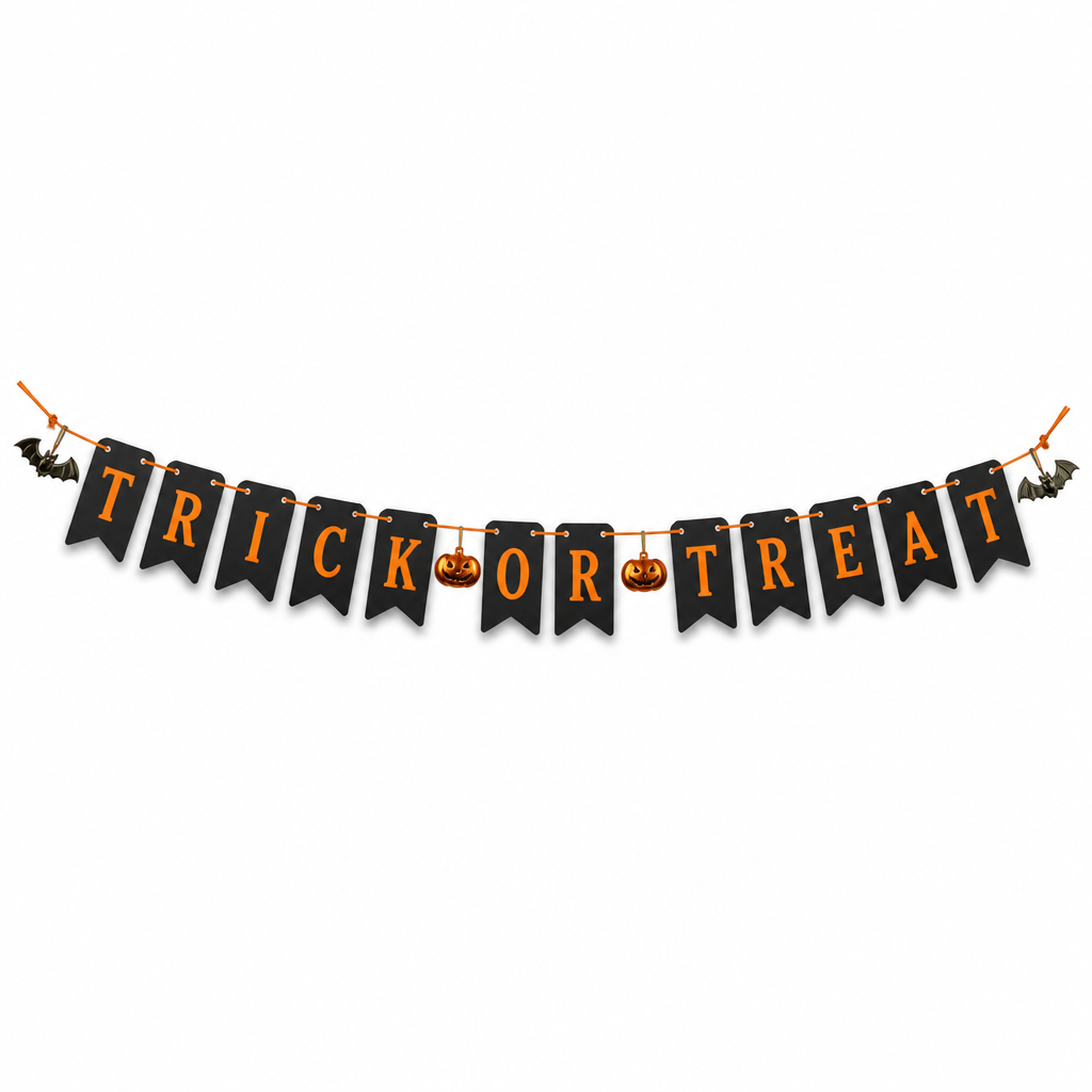 Trick or Treat Halloween Wooden Hanging Garland - KRA-HAL-0038