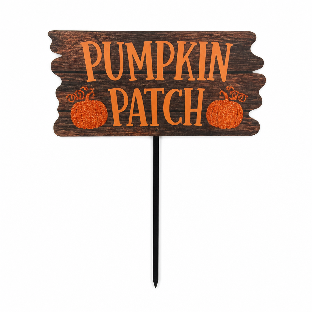 Pumpkin Patch Wooden Garden Stake - KRA-HAL-0271