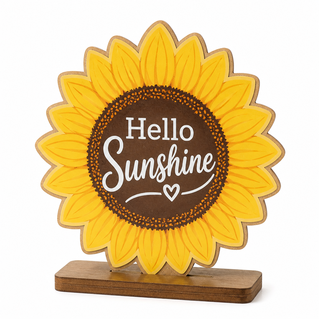 Hello Sunshine Sunflower Wooden Tabletop Decoration - KRA-HAR-0138
