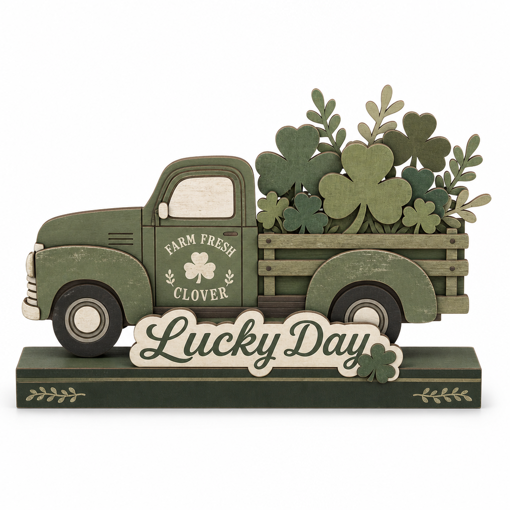 Lucky Day Pickup Truck St. Patrick's Day Tabletop Decoration - KRA-IRE-20260013