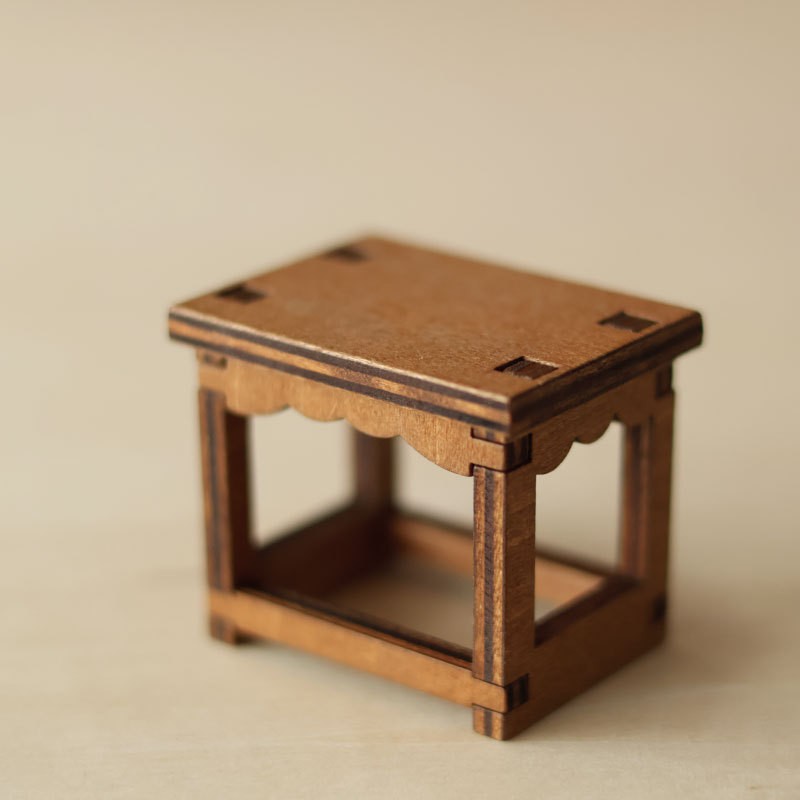 Miniature Rustic Wooden Side Table - KRA-MFU-00009