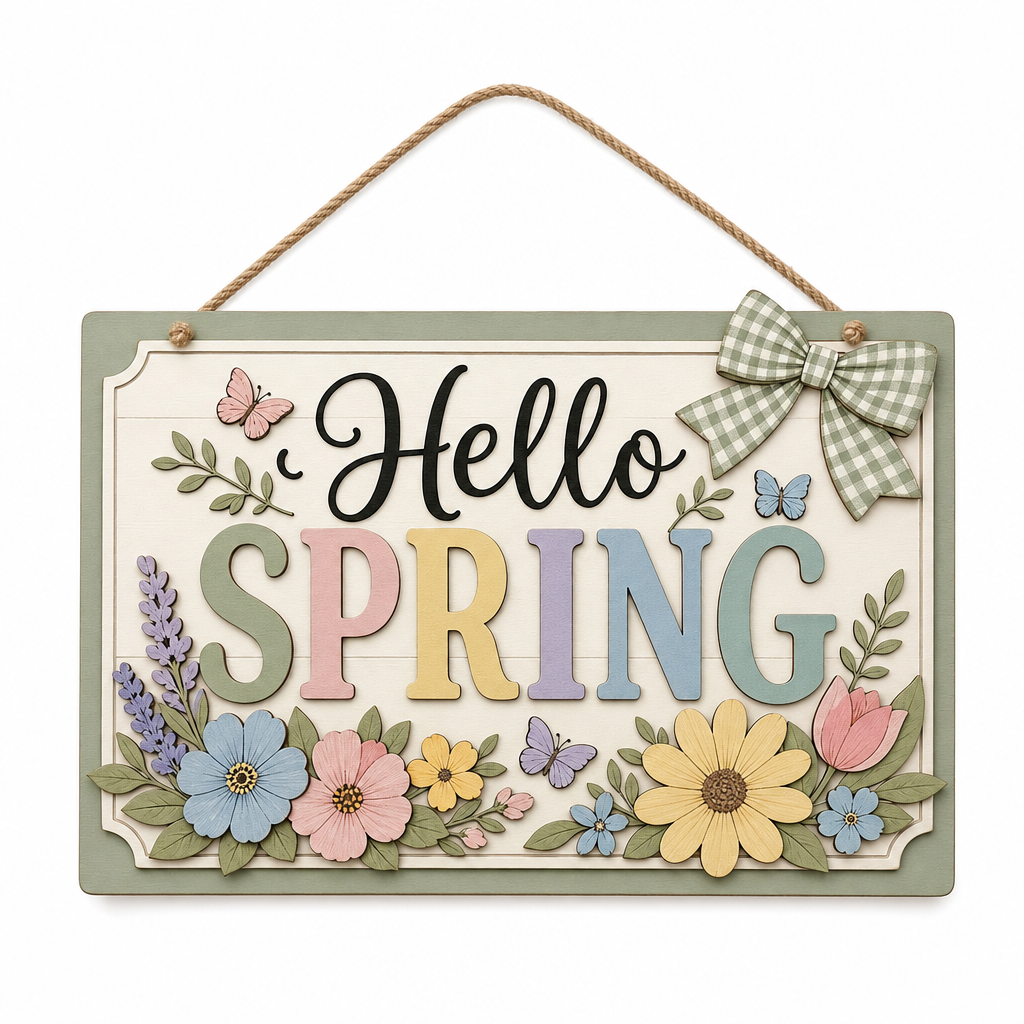 Spring MDF wooden craft decoration by Huangyan Keren Arts and Crafts Factory