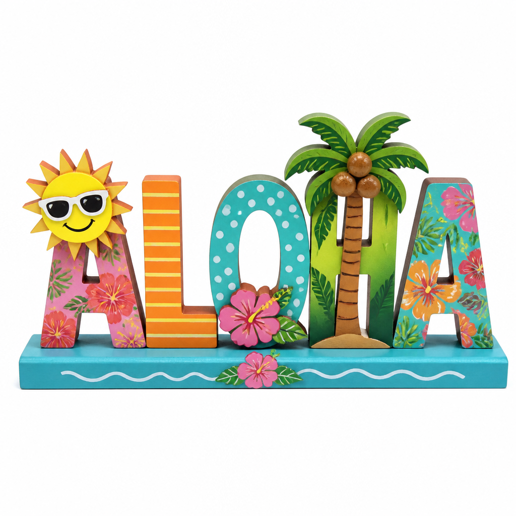 ALOHA Tropical Wooden Tabletop Decoration - KRA-SUM-0001