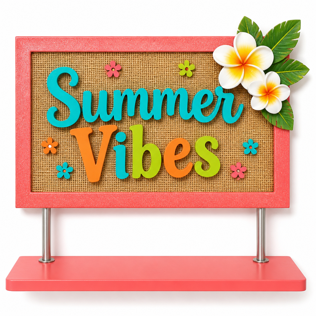 Summer Vibes Wooden Tabletop Sign - KRA-SUM-0011