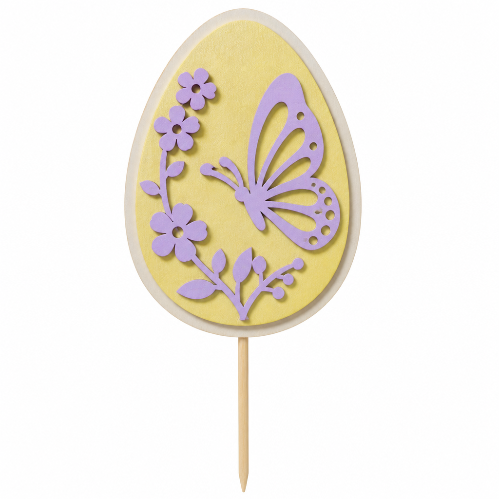 Butterfly Easter Egg Wooden Garden Stake - KRE-EAS-0037
