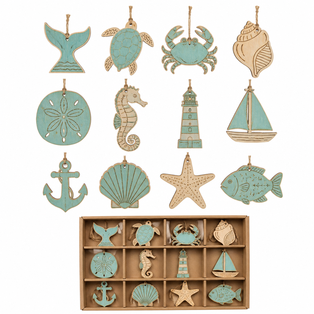 Coastal Ornament Display Box and Hanging Set - KRE-MA-0032