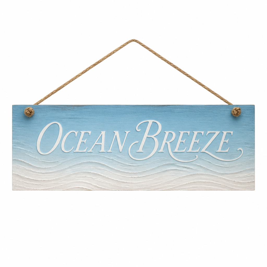Ocean Breeze Wooden Hanging Sign - KRE-MA-0063