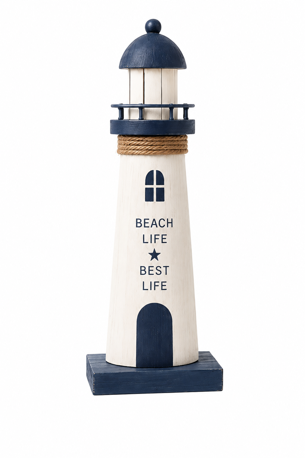 Beach Life Wooden Lighthouse Tabletop Decoration - KRE-MA-0120
