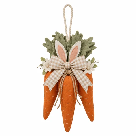 Layered Carrot Trio Easter Wooden Hanging Ornament - KRA-EAS-20260023