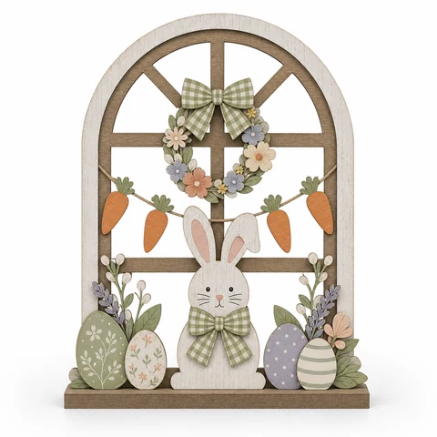 Easter Bunny Window Wooden Tabletop Decoration - KRA-EAS-20260029