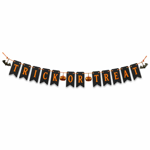 Trick or Treat Halloween Wooden Hanging Garland - KRA-HAL-0038