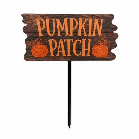 Pumpkin Patch Wooden Garden Stake - KRA-HAL-0271
