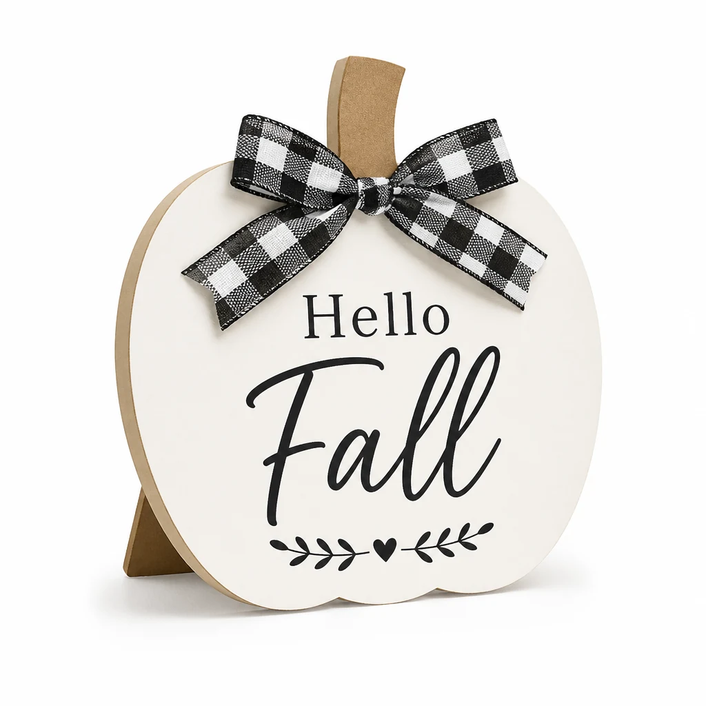 Hello Fall Pumpkin Tabletop Sign - KRA-HAR-0142