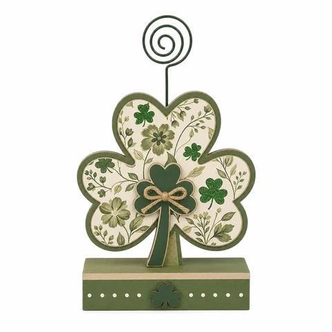 St. Patrick's Day shamrock wooden tabletop decoration - KRA-IRE-20260001