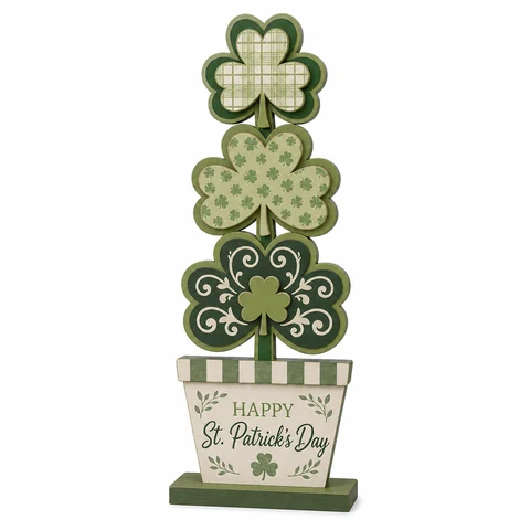 Happy St. Patrick's Day Shamrock Tree Tabletop Decoration - KRA-IRE-20260017