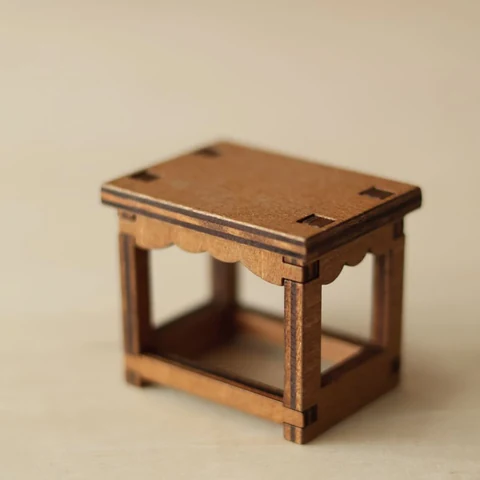 Miniature Rustic Wooden Side Table - KRA-MFU-00009