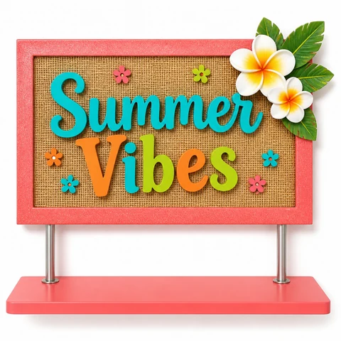 Summer Vibes Wooden Tabletop Sign - KRA-SUM-0011