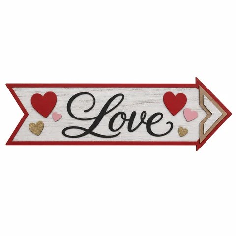 Love Arrow Valentine's Wooden Hanging Sign - KRA-VAL-20260007