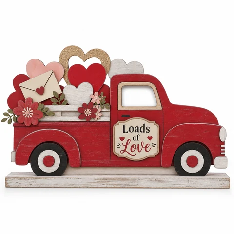 Loads of Love Truck Valentine's Wooden Tabletop Decoration - KRA-VAL-20260011