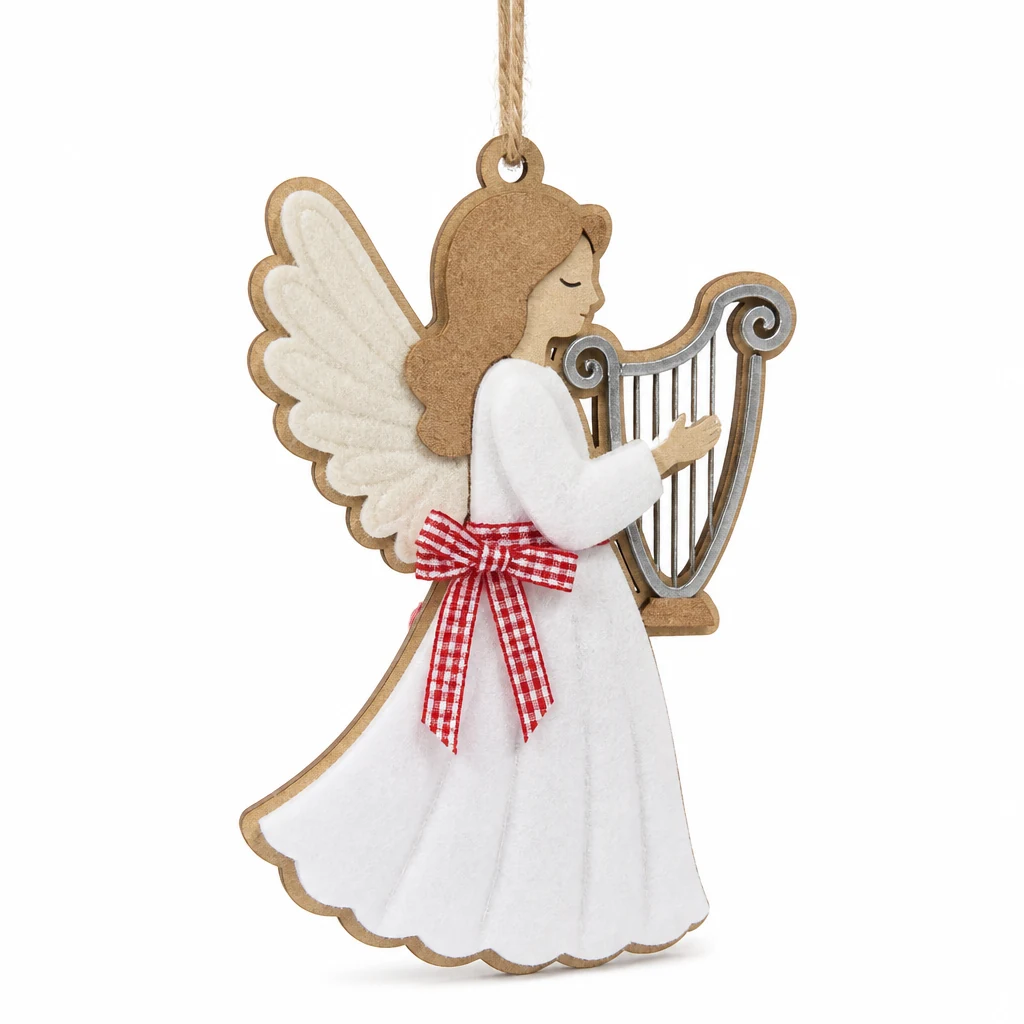 Christmas Angel Harp Hanging Ornament - KRA-XMAS-0031