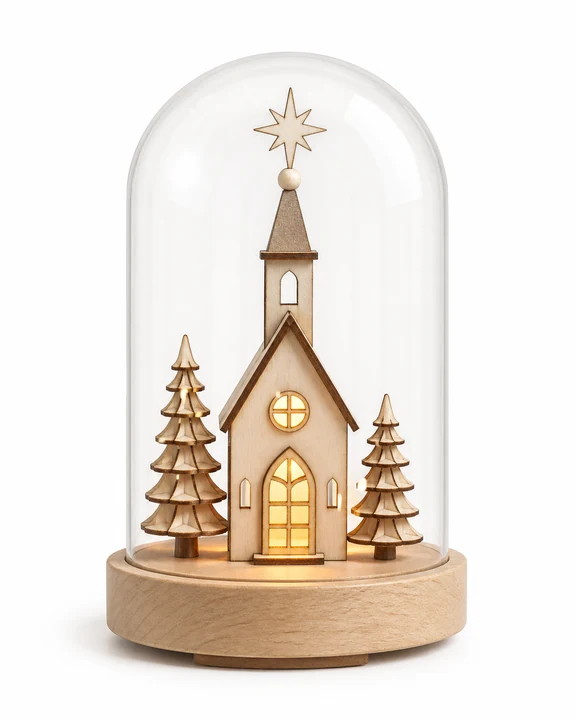Illuminated Christmas Church Dome Decoration