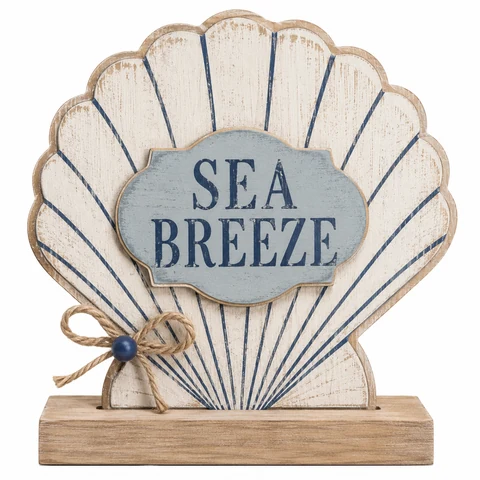 Sea Breeze Wooden Seashell Tabletop Decoration - KRE-MA-0133