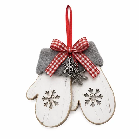 Cozy Wooden Mitten Ornament