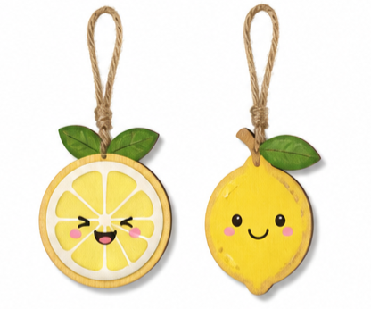 Summer & Coastal Lemon Wooden Hanging Ornament - KRA-SUM-0014